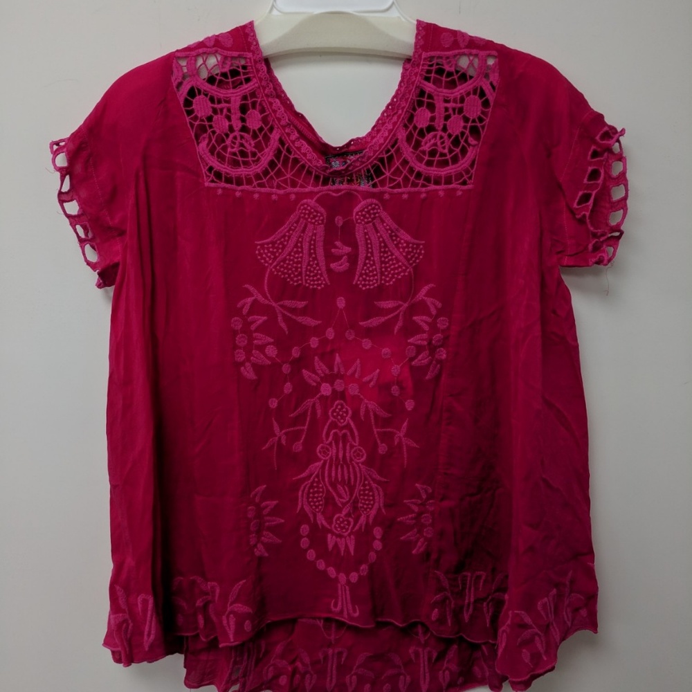 Johnny Was Melrose Red Women's Top